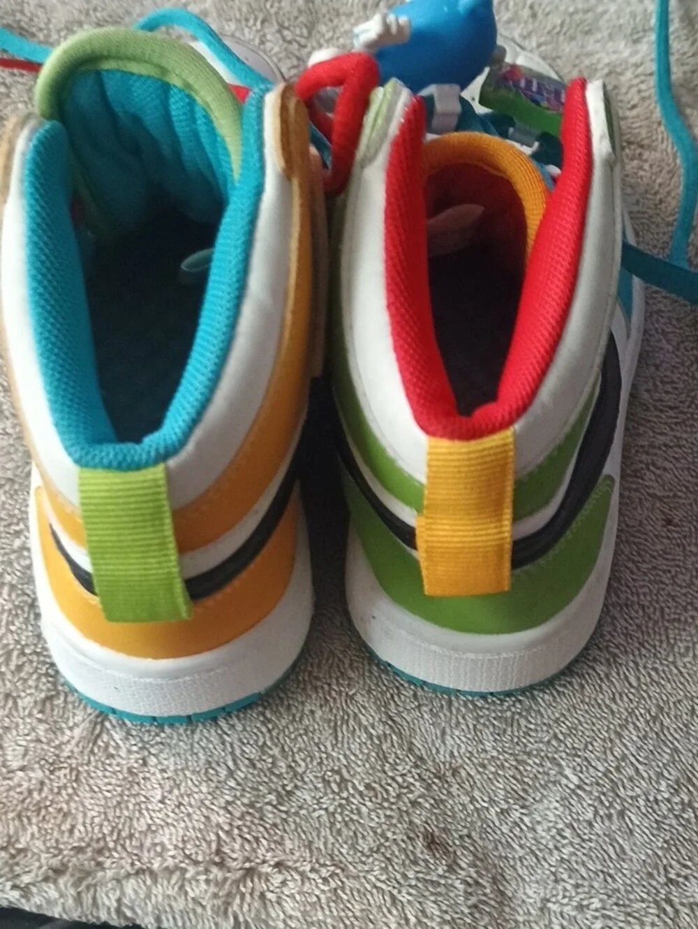 Nike Kids Multicolor High-Top Sneakers with Blue & Red Accents